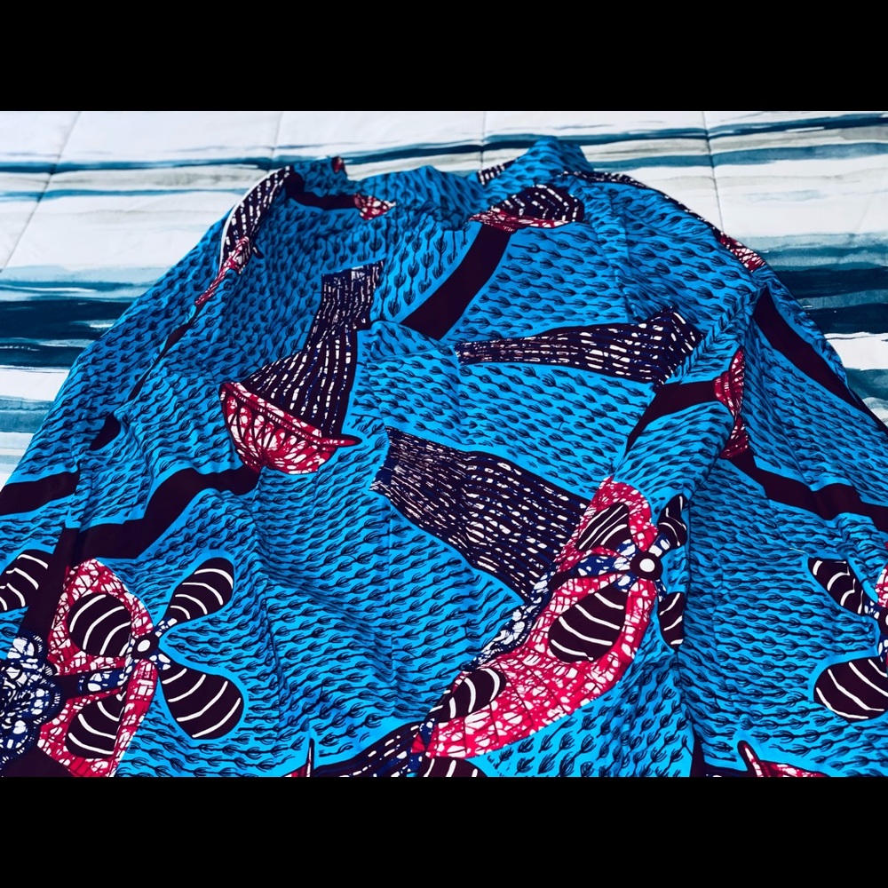 African print crop top and balloon skirt